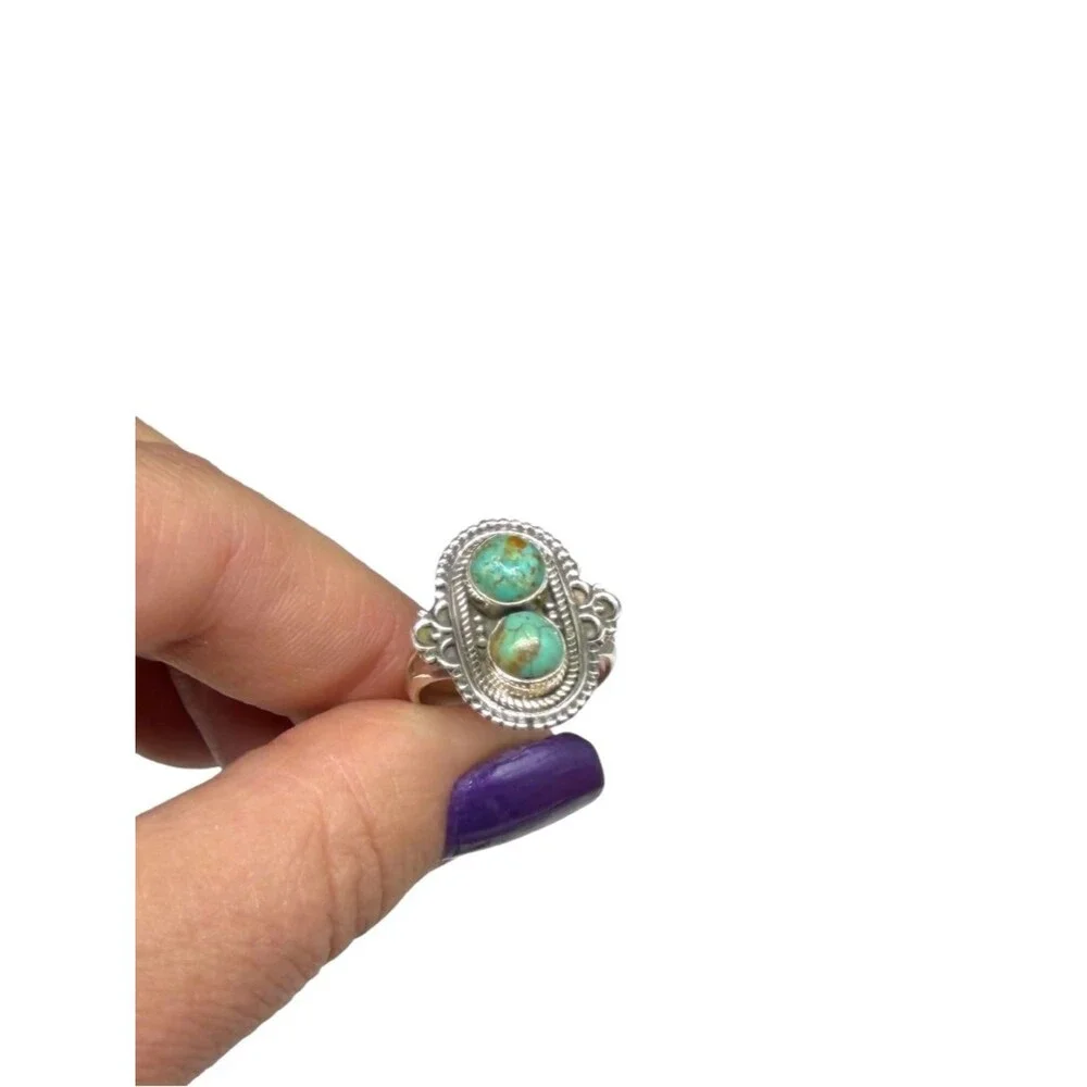 Kingman Mohave Turquoise Ring Size 6.5 Solid 925 Sterling Silver